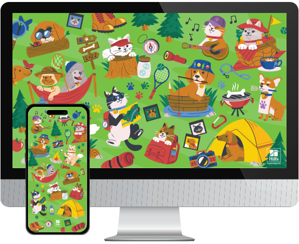 Desktop & mobile example of  "Summer Pattern" pet wallpaper for phones