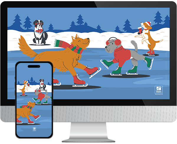 Desktop & mobile example of  "Have an Ice Day" pet wallpaper for phones